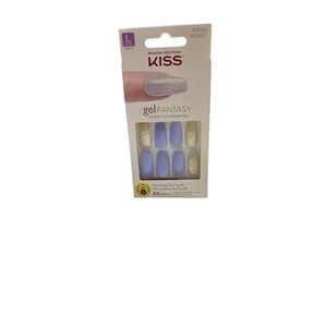 KISS Long Length Gel Fantasy Ready To Wear‎ Gel Nails 23 Purple Gold Sparkle